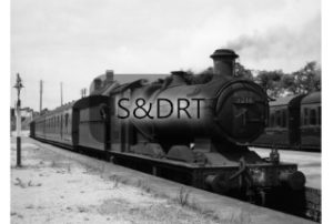 3216 at Highbridge station on Down local passenger service, 02-08-61