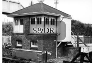 Highbridge S&D West signalbox and gradient post looking north, 1960s