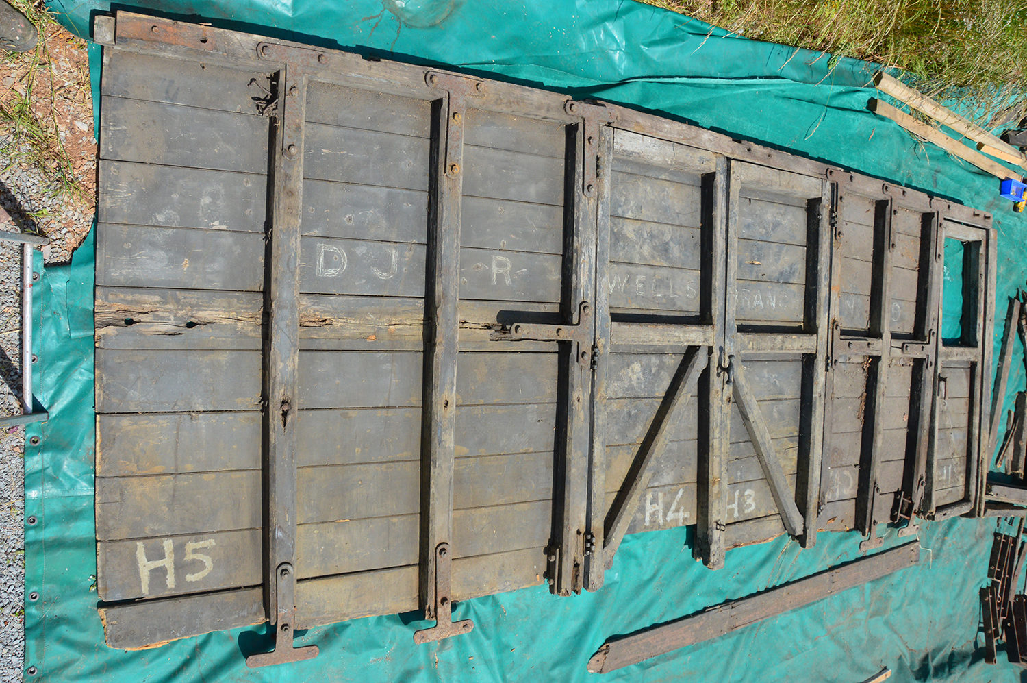 Wells brake van sections showing the original markings: 'S&DJR WELLS BRANCH NO.9'