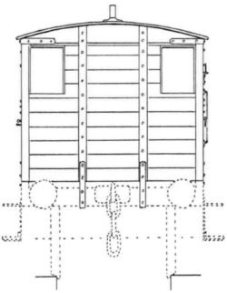 Wells brake van end drawing