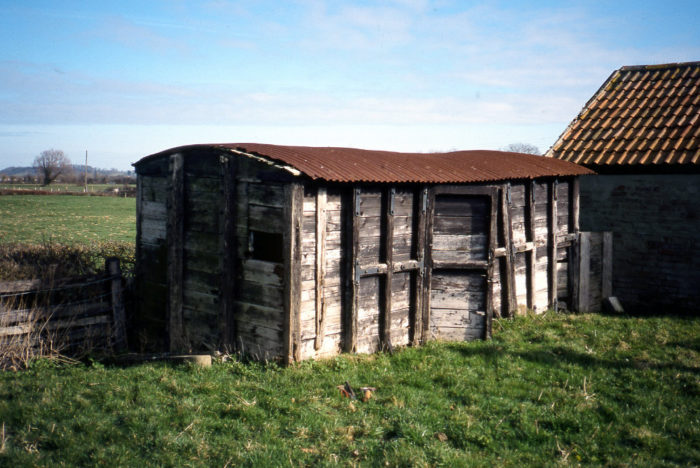 Wells brake van prior to removal from a location Highbridge in the late 1980s