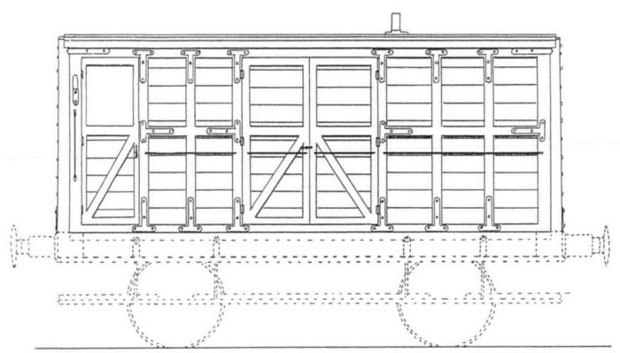 Wells brake van side drawing