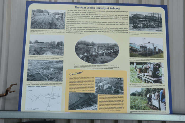 S&DRT peat railway information sign, originally displayed at Washford