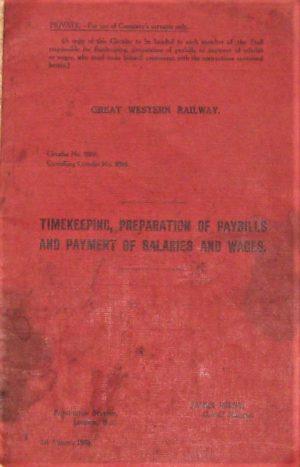 Timekeeping, Preparation of Paybill and Payment of Salaries and Wages - 1935