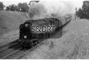 Dinton; Battle of Britain Class No. 34059 'Sir Archibald Sinclair' on passenger service, 1964; G A Richardson