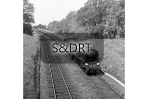 Hinton Admiral; West Country Class No. 34097 'Holsworthy' on Up passenger service, 1960s; G A Richardson