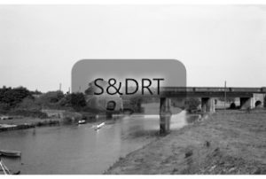 Wimborne - River Stour bridge; 76057 on passenger service, 1960; G A Richardson