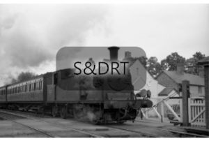 Oakley Crossing; M7 No. 30057 on passenger service, c. 1960; G A Richardson