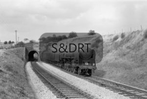 Chilcompton Tunnel; 92006 on 1O94 Down Bradford-Bournemouth service, 1961; G A Richardson
