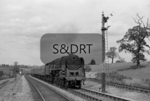 Midsomer Norton South; 92245 on Down service approaching station, 1962; G A Richardson