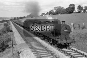 Chilcompton Tunnels; 44102 & 34043 'Combe Martin' on Down through service, 1962; G A Richardson