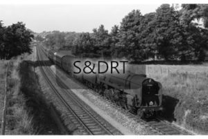 Blandford; 92000 on 1O94 Bradford-Bournemouth service, summer 1961; G A Richardson