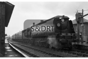 Blandford; 34107 'Blandford Forum' on Pullman train for Flight Refuelling Ltd., 25-10-61 (3); G A Richardson