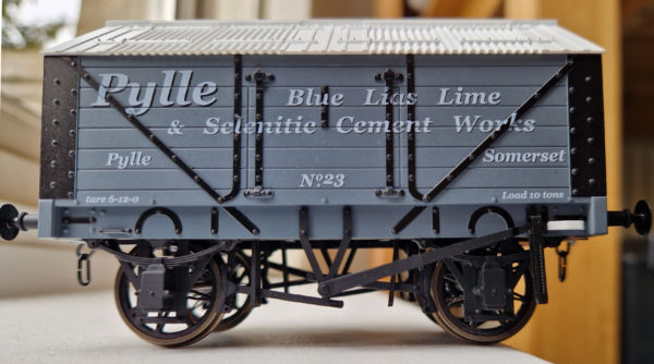 Pylle Blue Lias, Lime & Selenitic Cement Works O gauge model wagon