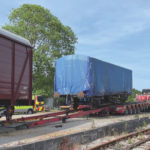 Unrestored S&D carriage departs from Washford bound for Shillingstone.
