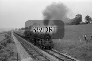 Chilcompton Tunnels; 75009 & 34045 'Ottery St. Mary' on Down through service, 1962; G A Richardson