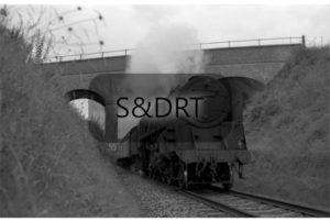 Cliff cutting; 92204 on Down passenger service, 1960; G A Richardson