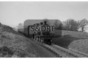 Shillingstone; 40601 north of station with Down passenger service, 1958; G A Richardson