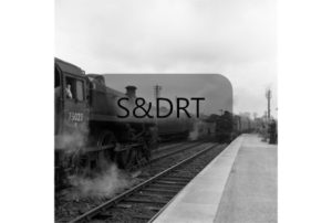 Evercreech Junction; 75023 spare, 4F (Up) and 41243 (Down), summer 1962; G A Richardson