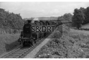75009 & 92001 on Up 'Pines Express' approaching Devonshire Tunnel, 1961-2; G A Richardson