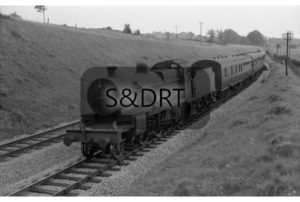 Chilcompton Tunnel; 53807 on Up local passenger service, summer 1962; G A Richardson