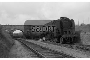 Evercreech Junction; 92233 leaving on Up service, 1962; G A Richardson