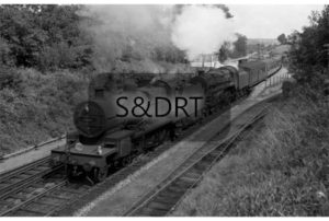 Midsomer Norton South; 53809 & 73049 on 1O90 Birmingham-Bournemouth service, 01-09-62; G A Richardson