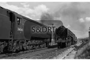 Shillingstone; 34041 'Wilton' on 'Pines' relief and 92000 on 3.40 pm ex-Bournemouth; G A Richardson