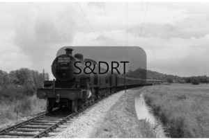 Glastonbury; 53807 & 44558 on Home Counties Railway Society Somerset & Dorset railtour, 07-06-64; G A Richardson