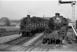 Broadstone; No. 73049 left fouling main line after incident, 17-10-62 (2); G A Richardson
