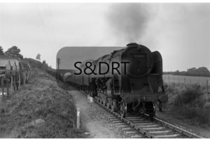 Corfe Mullen; 92000 on 'Pines Express' at summit, summer 1961; G A Richardson