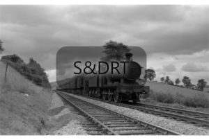 Chilcompton Tunnel; 3215 and 53806 on 11.12 am (SO) Bournemouth-Sheffield, 08-61; G A Richardson