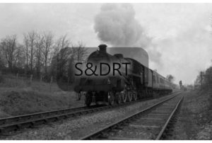 Shillingstone; 75073 leaving station on Down passenger service; G A Richardson