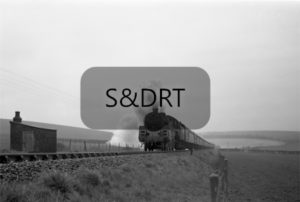 France Farm; 73050 on Up 'Pines Express' rounding curve in rain; G A Richardson