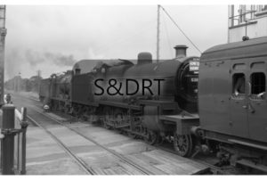 Evercreech Junction; 53807 & 44558 on Home Counties Railway Society Somerset & Dorset railtour, 07-06-64 (2); G A Richardson