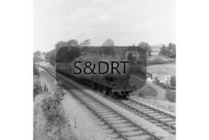 Wellow; 44559 on Up local passenger service passing over Wellow viaduct; G A Richardson