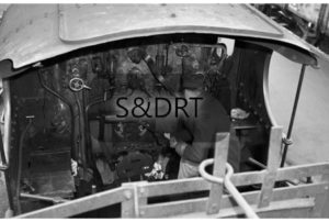 44102 - a view of the footplate (1) - preparing the fire; G A Richardson