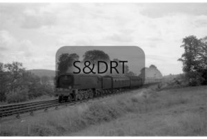 Shillingstone; 34044 'Woolacombe' on 7-car Up passenger service; G A Richardson