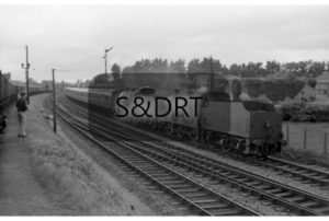 Evercreech Junction; 53807 & 44558 on Home Counties Railway Society Somerset & Dorset railtour, 07-06-64 (1); G A Richardson