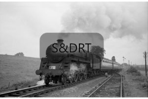 Shillingstone; 73019 departs with Down M213 (SO) passenger service, 1959; G A Richardson