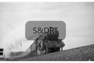 Shillingstone; 44859 leaving with 10-car Up service, 1959; G A Richardson