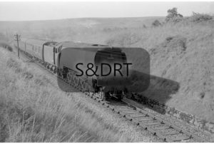 Shillingstone; 34105 'Swanage' on Up passenger service; G A Richardson