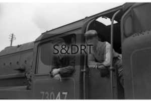 S&D staff on footplate - Peter Guy and Aubrey Punter; G A Richardson