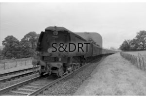 Burcombe; Battle of Britain Class No. 34083 '605 Squadron' on 10-car+ Waterloo service, 1963; G A Richardson