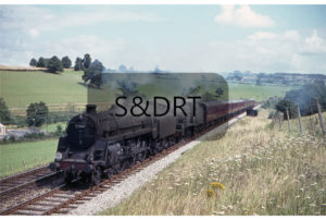 Radstock Five Arches; 73049 & 53809 with 9.08 am Birmingham New Street – Bournemouth service, 18-08-62